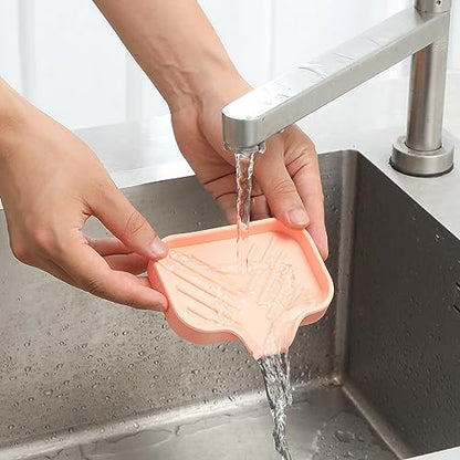 Silicone Soap Dish with Drain Spout