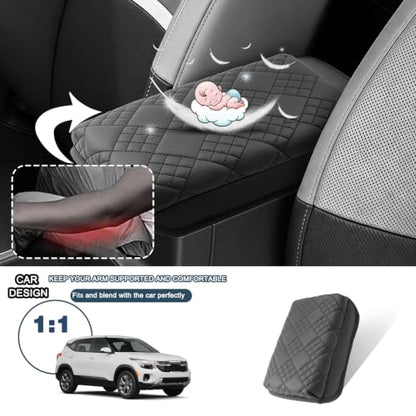2027 Seltos Armrest Cover for 2027 Kia Seltos Accessories Soft Comfy Thicken Center Console Lid Protector Compatible with 2027 Kia Seltos LX
