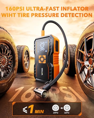 7000A Jump Starter with Air Compressor 160 PSI for All Gas