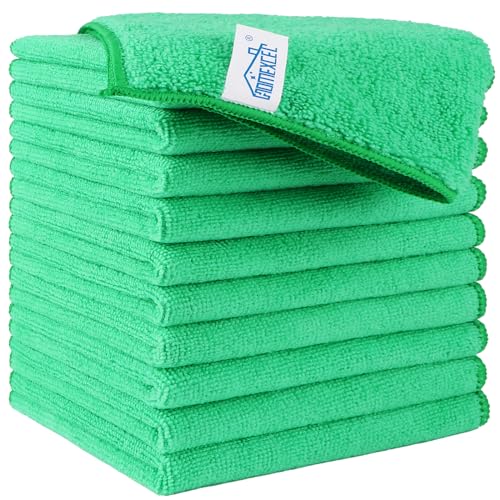 Green Microfiber Cleaning Cloth (12 Count)