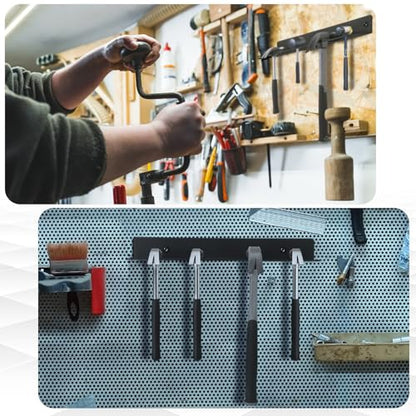 2 Pcs Metal Wall Mounted Hammer Rack Hand Tools Storage Rack Organizer Metal Hammer Holder for Garage Workshop Shed Home (2 Count)