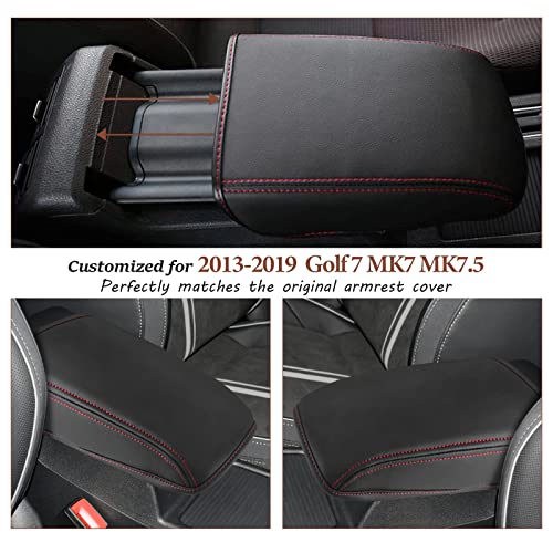 for 2013 2019 Volkswagen VW Golf 7 MK7 MK7.5 Central Console Armrest Rest Pad 2019 Golf 7 MK7 MK7.5 Center Console Seat Box Cover Protector Automotive Car Center Console Soft Cushion