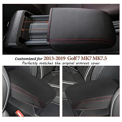 for 2013 2019 Volkswagen VW Golf 7 MK7 MK7.5 Central Console Armrest Rest Pad 2019 Golf 7 MK7 MK7.5 Center Console Seat Box Cover Protector Automotive Car Center Console Soft Cushion