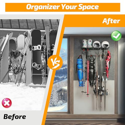 Wall Mounted Ski and Snowboard Storage Rack