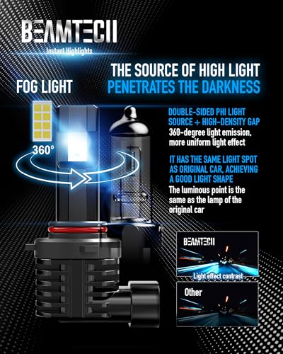 9005 Bulb Fog Light Fanless in Line 6500K White Pack of 2