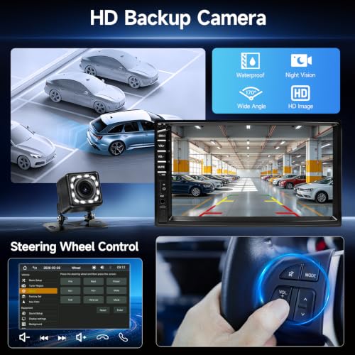 Double Din Car Stereo with Apple Carplay&Android Auto