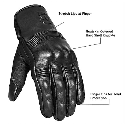 Leather Motorcycle Gloves for Men and Women