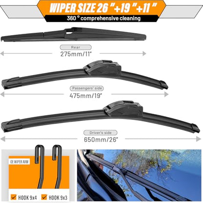 Windshield Wiper Blade Replacement for Toyota Prius V 2012