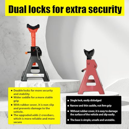 Upgraded Jack Stands 6 Ton (2 Count)