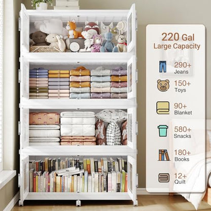 880 Qt Extra Large Stackable Storage Bin with Lids (4 Count)
