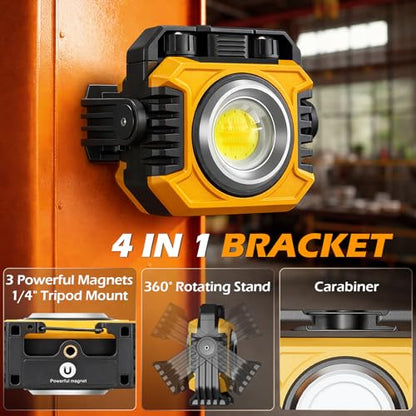 2 Pack 2400LM Magnetic Rechargeable Work Light (2 Count)
