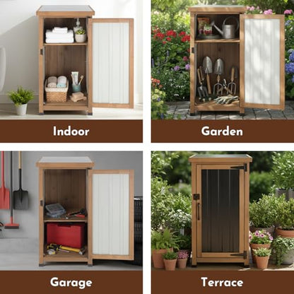 Outdoor Storage Cabinet with Metal Worktop