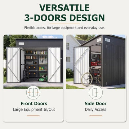 8'x12' Lean to Shed Metal Storage Shed with Floor