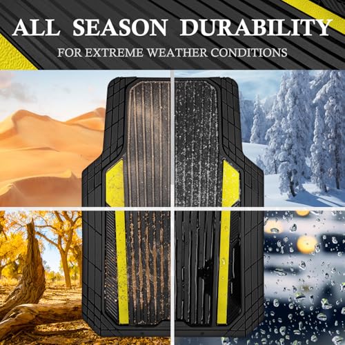 Yellow Car Mats Metallic