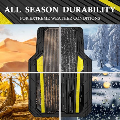 Yellow Car Mats Metallic