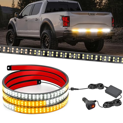 48 Inch 288 LED Tailgate Strobe Light Strip Amber White