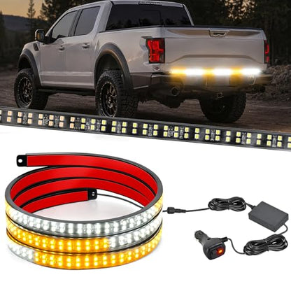 48 Inch 288 LED Tailgate Strobe Light Strip Amber White