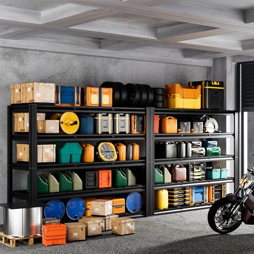 5 Tier 60" W x 20" D x 72" H Garage Shelving 30000LBS Heavy Duty Adjustable Storage Shelves Basement Industrial Shelving Units (5 Count)