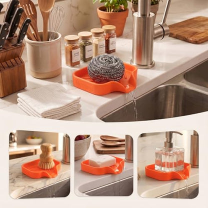 Silicone Soap Dish with Drain Spout