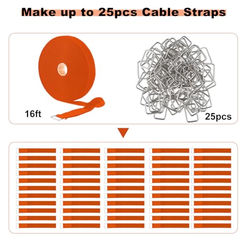 1"x16ft Hook and Loop Straps with 25 Metal Buckles