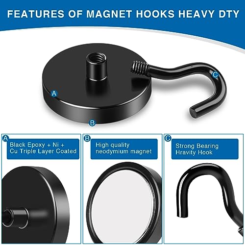 Magnetic Hooks Heavy Duty (6 Count)
