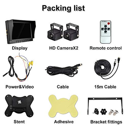 AHD Dual Backup Camera with 7'' 1080P DVR Monitor