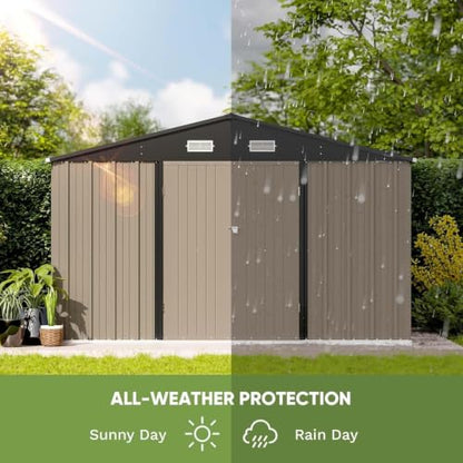 10x8 FT Outdoor Storage Shed with Floor Frame