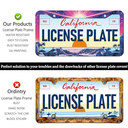 Sunset Mountain Anime License Plate Frames