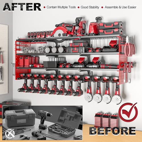 52" Metal Power Tool Organizer Wall Mount