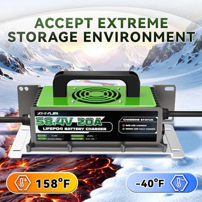 58.4V 20A LiFePO4 Battery Charger Support 0V Restart Charging Function