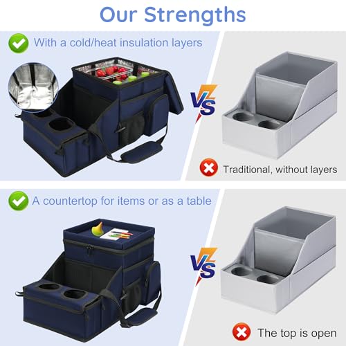 Car Front Back Seat Organizer with Cup Holder