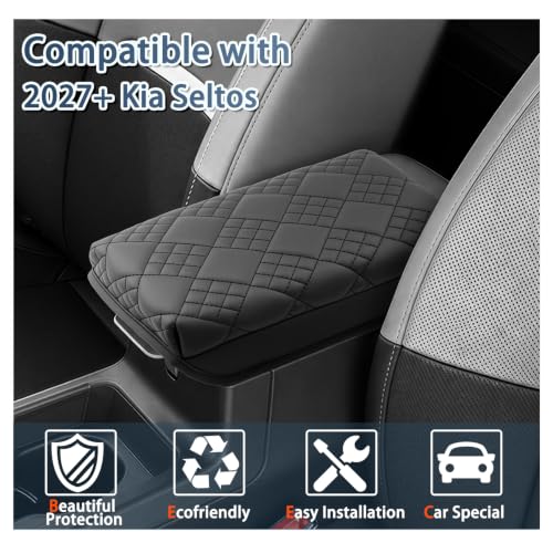 2027 Seltos Armrest Cover for 2027 Kia Seltos Accessories Soft Comfy Thicken Center Console Lid Protector Compatible with 2027 Kia Seltos LX