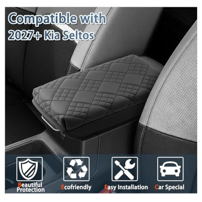 2027 Seltos Armrest Cover for 2027 Kia Seltos Accessories Soft Comfy Thicken Center Console Lid Protector Compatible with 2027 Kia Seltos LX