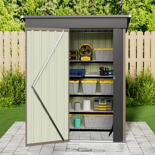 Metal Outdoor Storage Shed 5 x 3 FT Metal Shed with Lockable Door