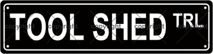 TOOL SHED TRL Space Metal Tin Street Sign Bar Cafe Garage Cave Home Room Wall Bathroom Farmhouse Garden Porch Patio Decor, 16 x 4 Inch