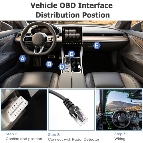 OBD to RJ11 Radar Detector Power Cord