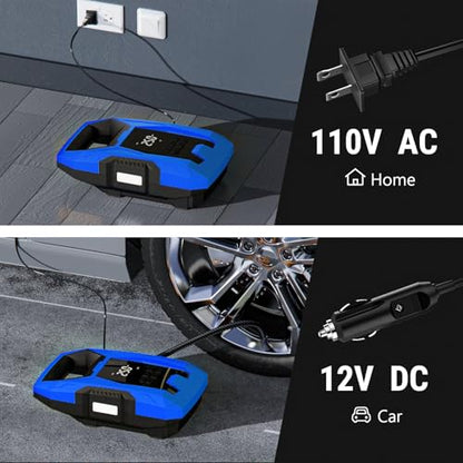 AC DC Tire Inflator Portable Air Compressor
