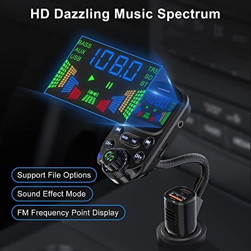 Bluetooth 5.3 FM Transmitter for Car Bluetooth Car Adapter
