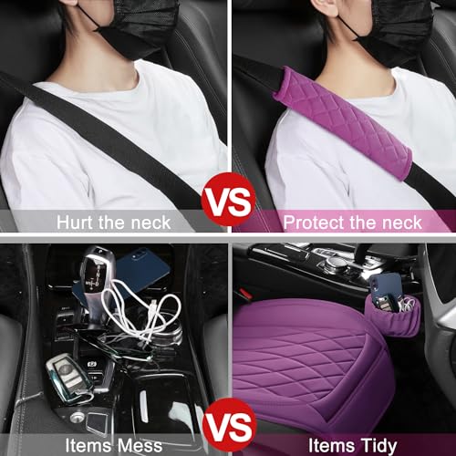 2 Pack Waterproof Front Car Seat Covers for Car Truck SUV Purple (2 Count)