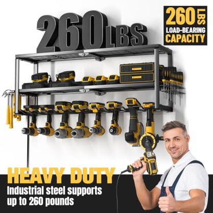 Heavy Duty Power Tool Organizer with Charging Station
