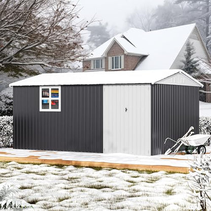12x14 FT Outdoor Storage Metal Shed with Window