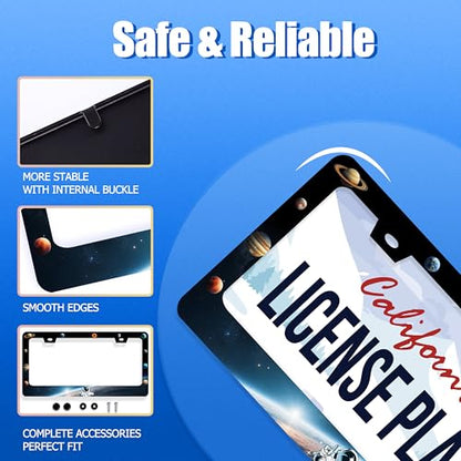 Plantes License Plate Frame Stainless Steel Car Accessory 6.3x12.3 Inch