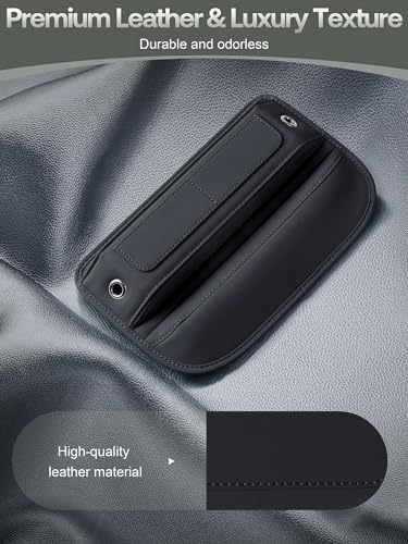 Universal Fit Premium Leather Car Seat Gap Filler Organizer (2 Count)