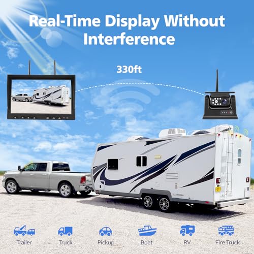 10.1" 2 Magnetic Solar Wireless Backup Camera (2 Count)