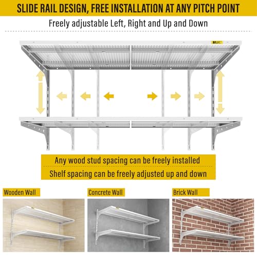 2 Tier 1.3x4ft Garage Shelving Wall Mounted
