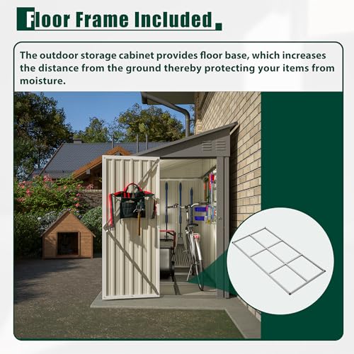 4x8 FT Lean to Metal Shed