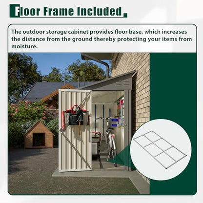 4x8 FT Lean to Metal Shed