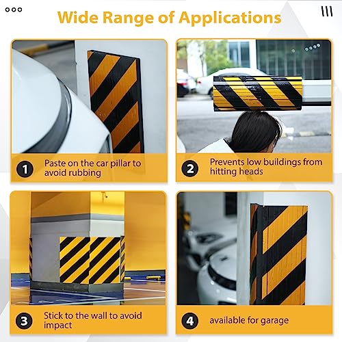 6 Pcs Garage Wall Protector Garage Pole Padding Wall Bumpers Guards Reflective Foam Stoppers for Your Vehicle Parking Corner for Parking Lot (6 Count)