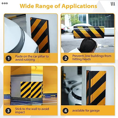 6 Pcs Garage Wall Protector Garage Pole Padding Wall Bumpers Guards Reflective Foam Stoppers for Your Vehicle Parking Corner for Parking Lot (6 Count)