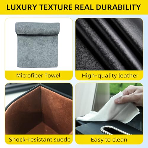 Back Seat Car Organizer with One Towel Leather Wood Materials